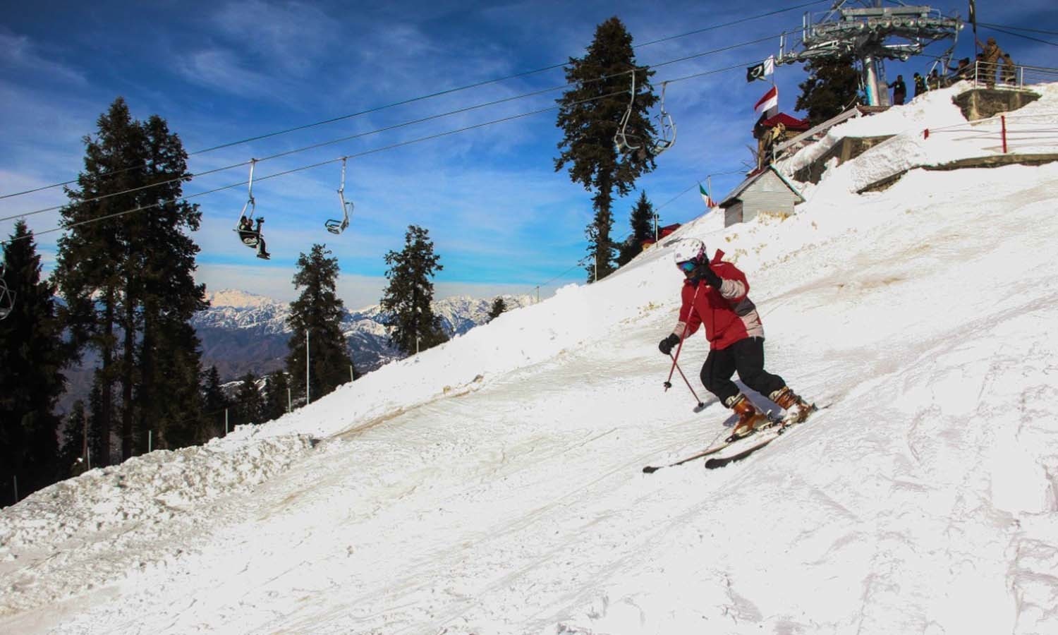 A skier poised to take on the slope. ─ Photo by author