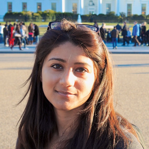 Shehla Wynne in front of the White House in 2013