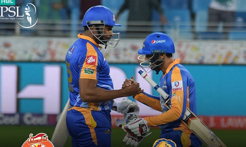 بوپارا اور پولارڈ نے 35 رنز کی شراکت کی&mdash;فوٹو: پی ایس ایل ٹویٹر