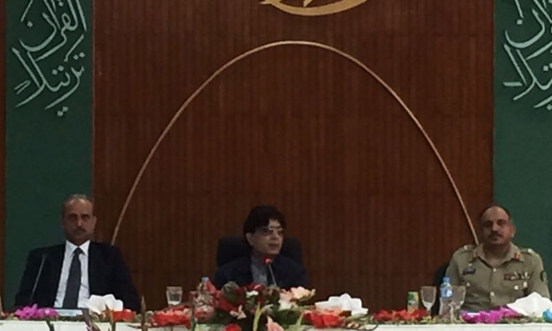 Interior Minister Chaudhry Nisar Ali Khan at NDU.