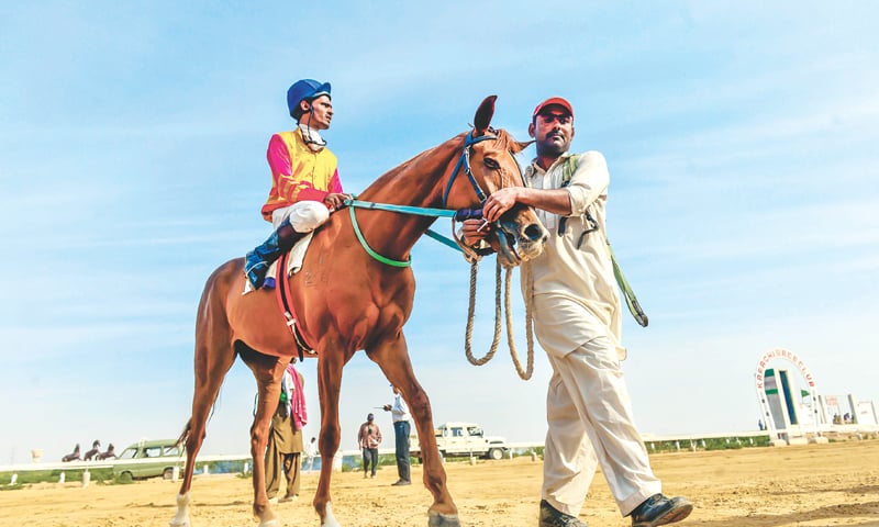 A RACE-WINNING horse and jockey being escorted to the winners&rsquo; enclosure. &mdash;Fahim Siddiqi / White Star