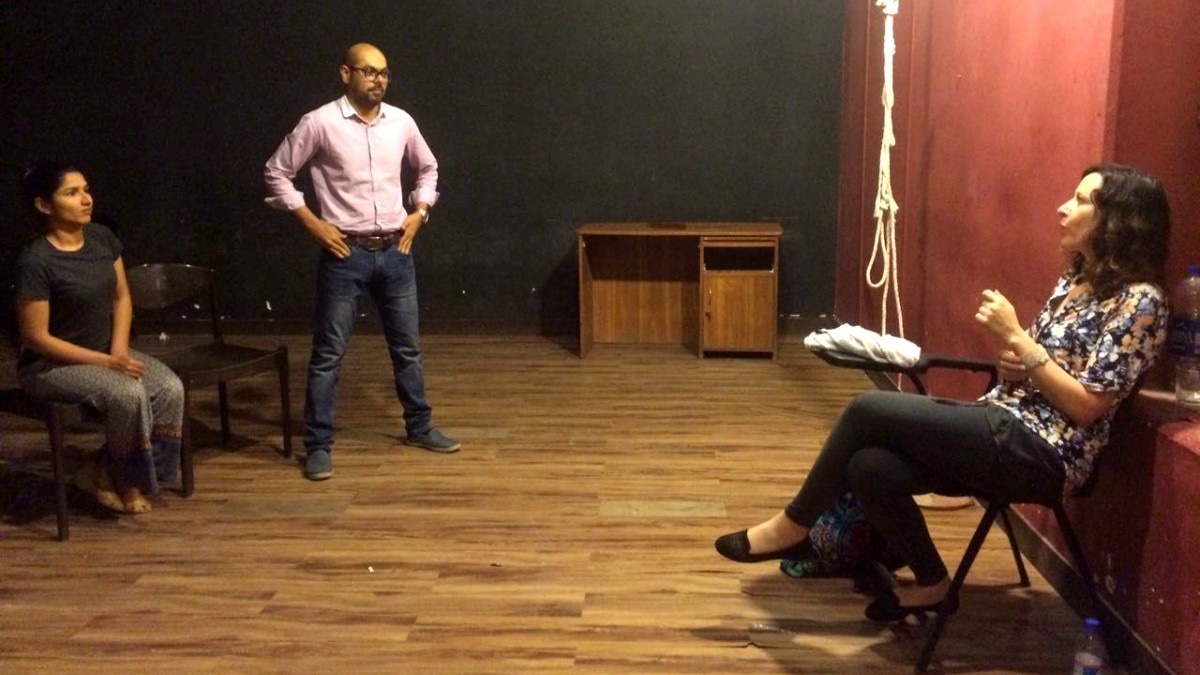 LaQuetta Carpenter holds rehearsals for American play Proof