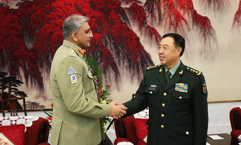 Chief of Army Staff Qamar Javed Bajwa meeting China's military leadership. -ISPR