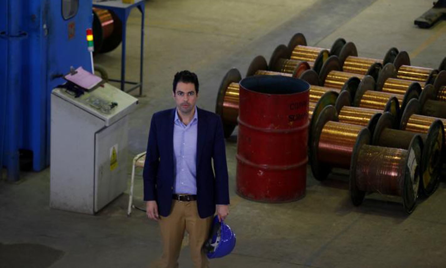 Fahd Chinoy, general manager sales & marketing of Pakistan Cables, poses during an interview with Reuters at plant in Karachi.─Reuters