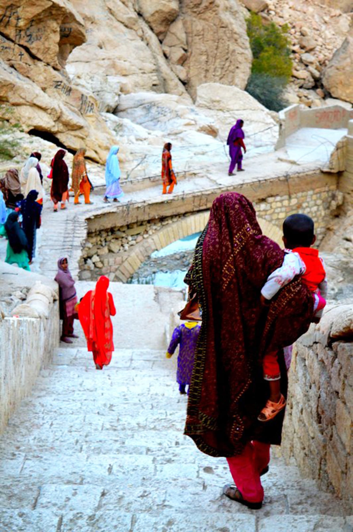 Balochi women returning from the cave.