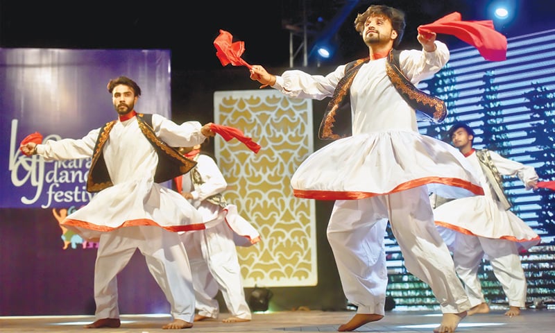KHATTAK dancers perform at the Arts Council on Friday evening.&mdash;Fahim Siddiqi / White Star