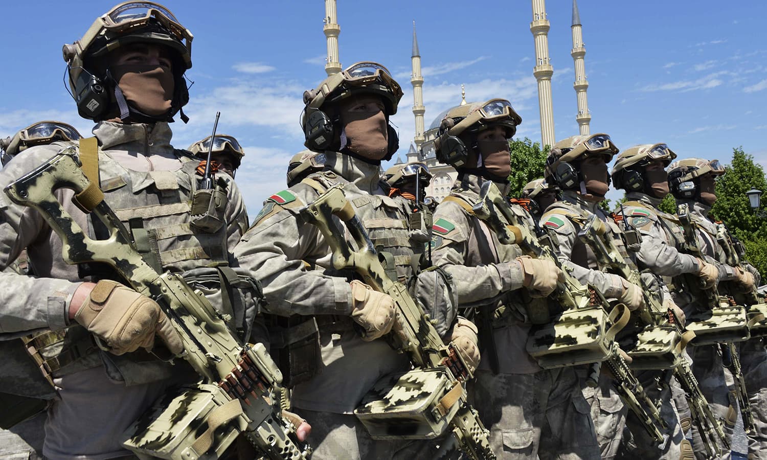 Russian servicemen in march during the Victory Day military parade. -Reuters