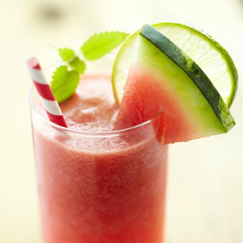 A number of cafes serve watermelon juice when it's in season