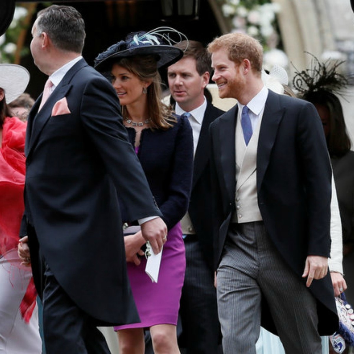 Prince Harry leaving the wedding; his girlfriend, Suits star Meghan Markle, was a no-show