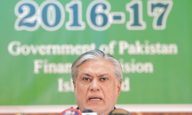 ASKED about slippages on the economic growth target of 5.7pc, Finance Minister Ishaq Dar says: “Let’s not obsess over targets”.—AFP