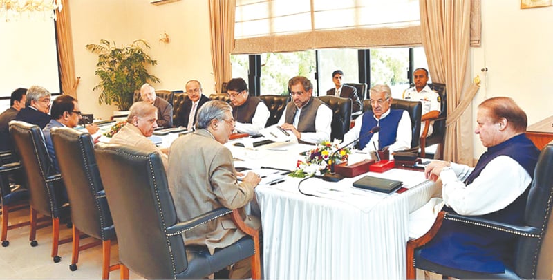 ISLAMABAD: Prime Minister Nawaz Sharif chairs a meeting of the Cabinet Committee on Energy on Monday. Mr Sharif said it was painful to see that people were made to suffer because of scheduled and un-scheduled power cuts and called for improving the situation.—APP