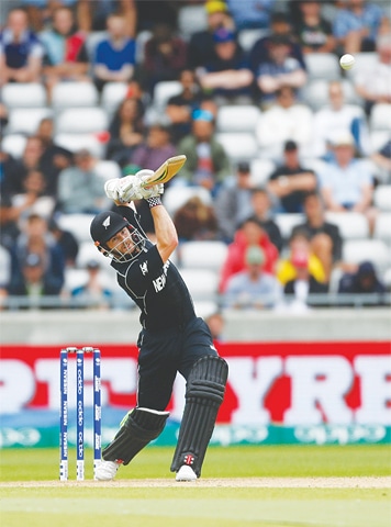 BIRMINGHAM: New Zealand captain Kane Williamson hits a shot during their Champions Trophy match against Australia at Edgbaston on Friday.&mdash;Reuters