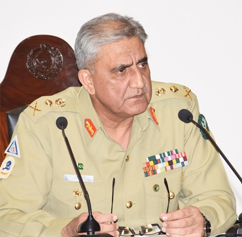 CHIEF of the Army Staff Gen Qamar Javed Bajwa at the National Defence University on Friday.