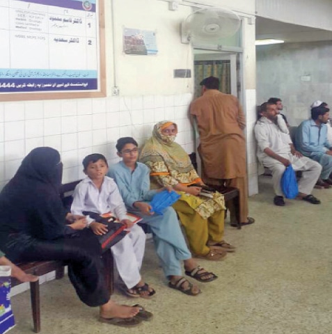 Patients wait in the oncology clinic at Pims. — Photo by the writer