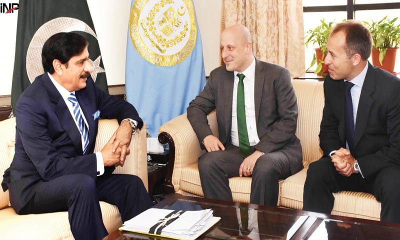NSA retired Lt Gen Nasser Khan Janjua meets British High Commissioner to Pakistan Thomas Drew and Deputy British High Commissioner to India Alex.&mdash; INP