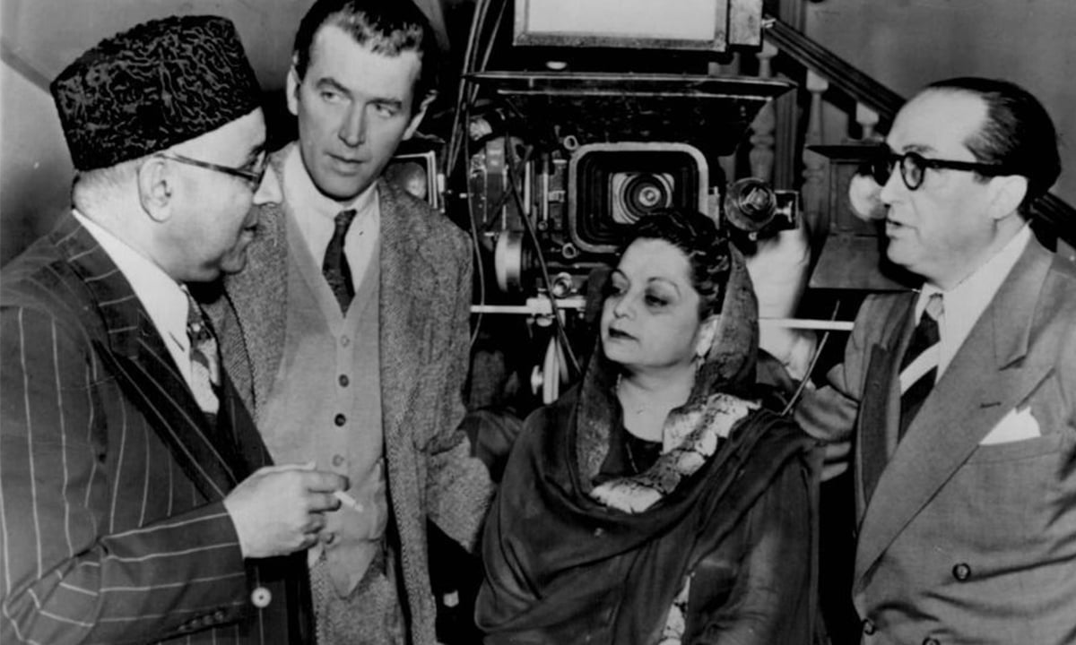 Former Pakistani Prime Minister, Liaquat Ali Khan with Hollywood actor James Stewart and Begum Ra'ana Liaquat in Lahore, 1951 | Photo by Dawn.com