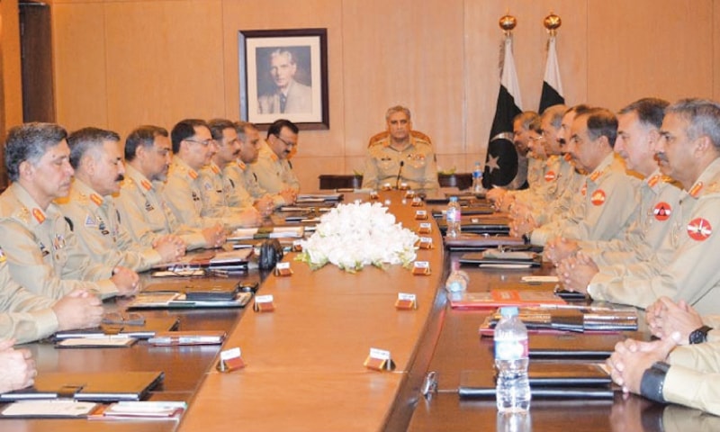 CHIEF of the Army Staff Gen Qamar Javed Bajwa chairs the 202nd Corps Commanders&rsquo; Conference at General Headquarters.&mdash;Online