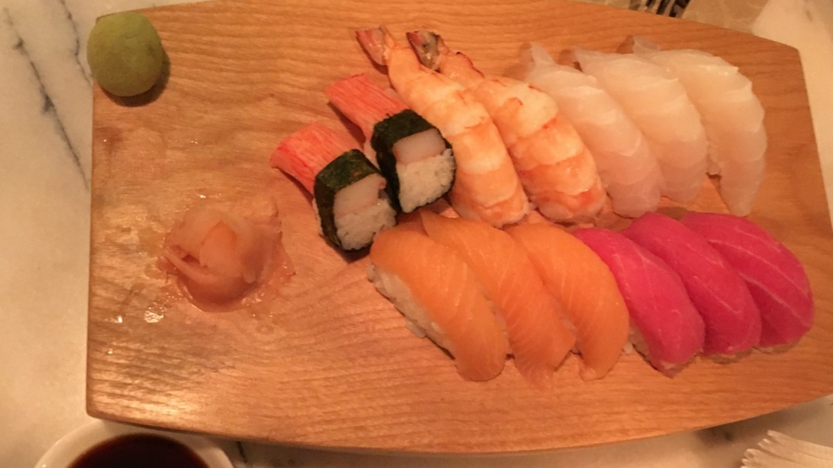 An assortment of nigiri sushi