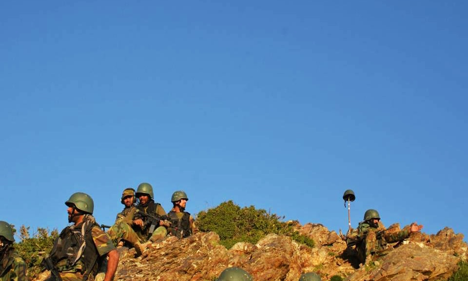 Pakistan Army personnel atop Brekh Muhammad Kandao mountain after the operation — ISPR