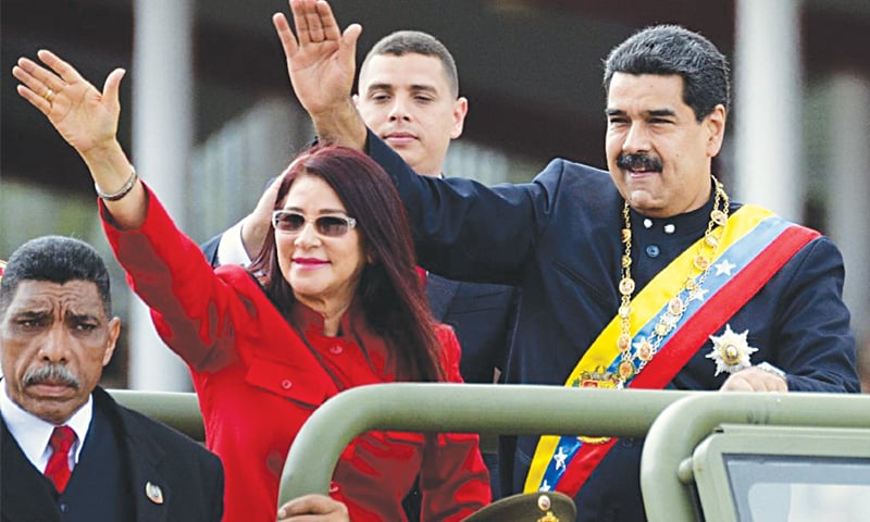 VENEZUELAN President Nicolas Maduro and his wife Cilia Flores. The country is holding a vote on July 30 to elect a 545-member assembly to rewrite the constitution.&mdash;AFP