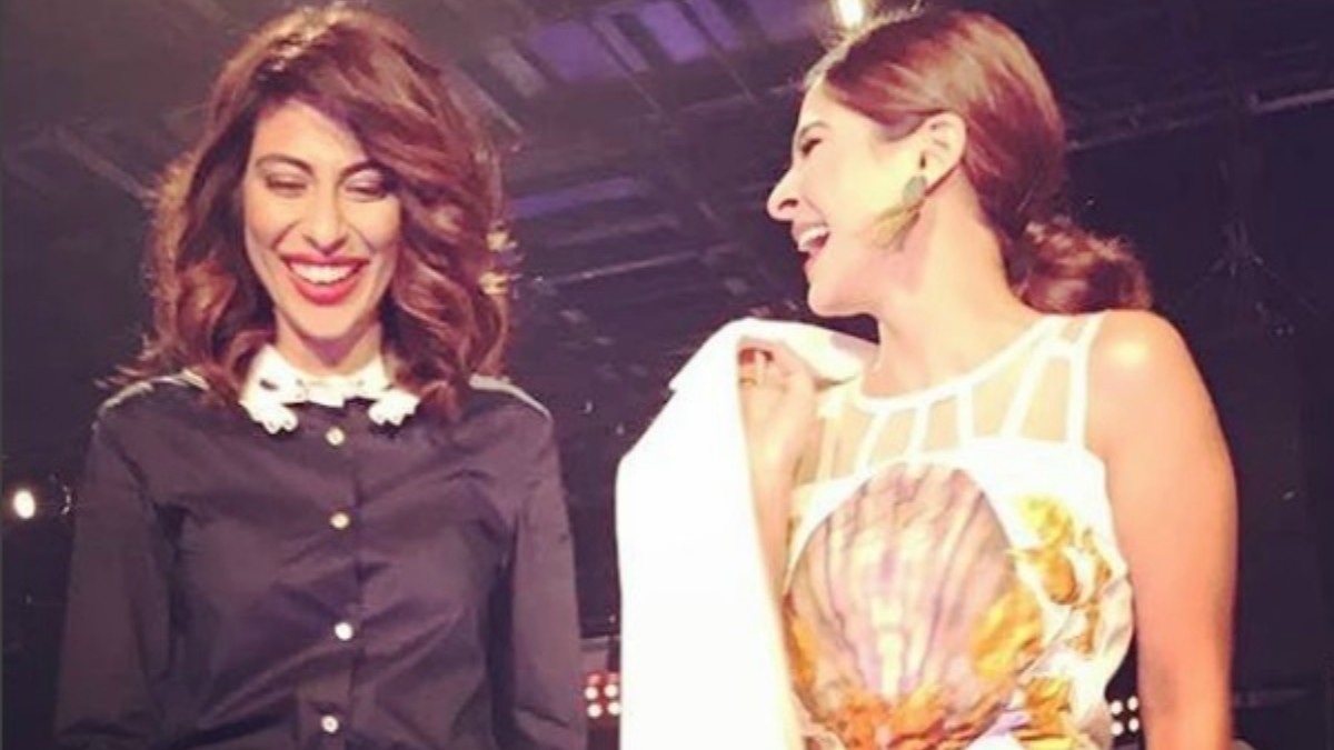 Meesha Shafi and Ayesha Omar on set