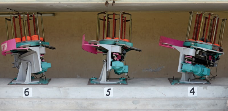 Skeet target machines throw clay targets in the air that are shot at by 12-bore shotguns. — Photos by Mohammad Asim