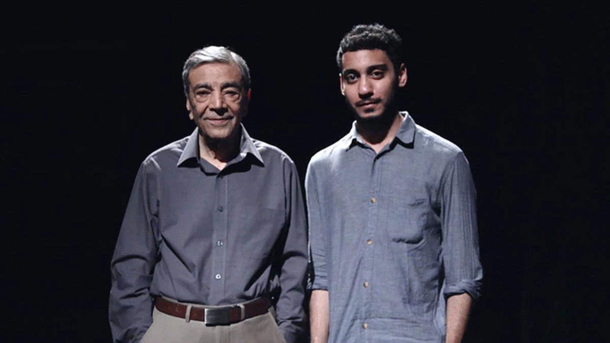 Zia Mohyeddin and the director Umar Riaz — Photo courtesy Umar Riaz