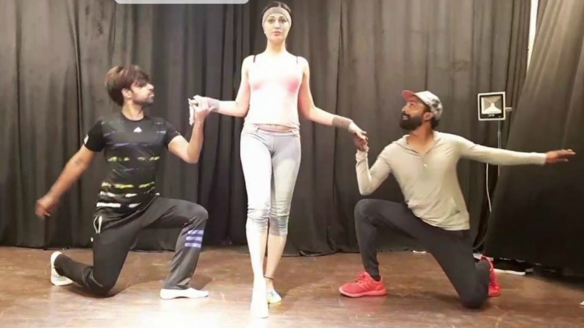 Rimal with her choreographers and trainers Wahab and Nigar Hussain