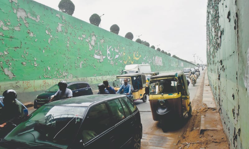 Sohrab Goth underpass walls scream for a new coat of paint. / Photos by Fahim Siddiqi / White Star