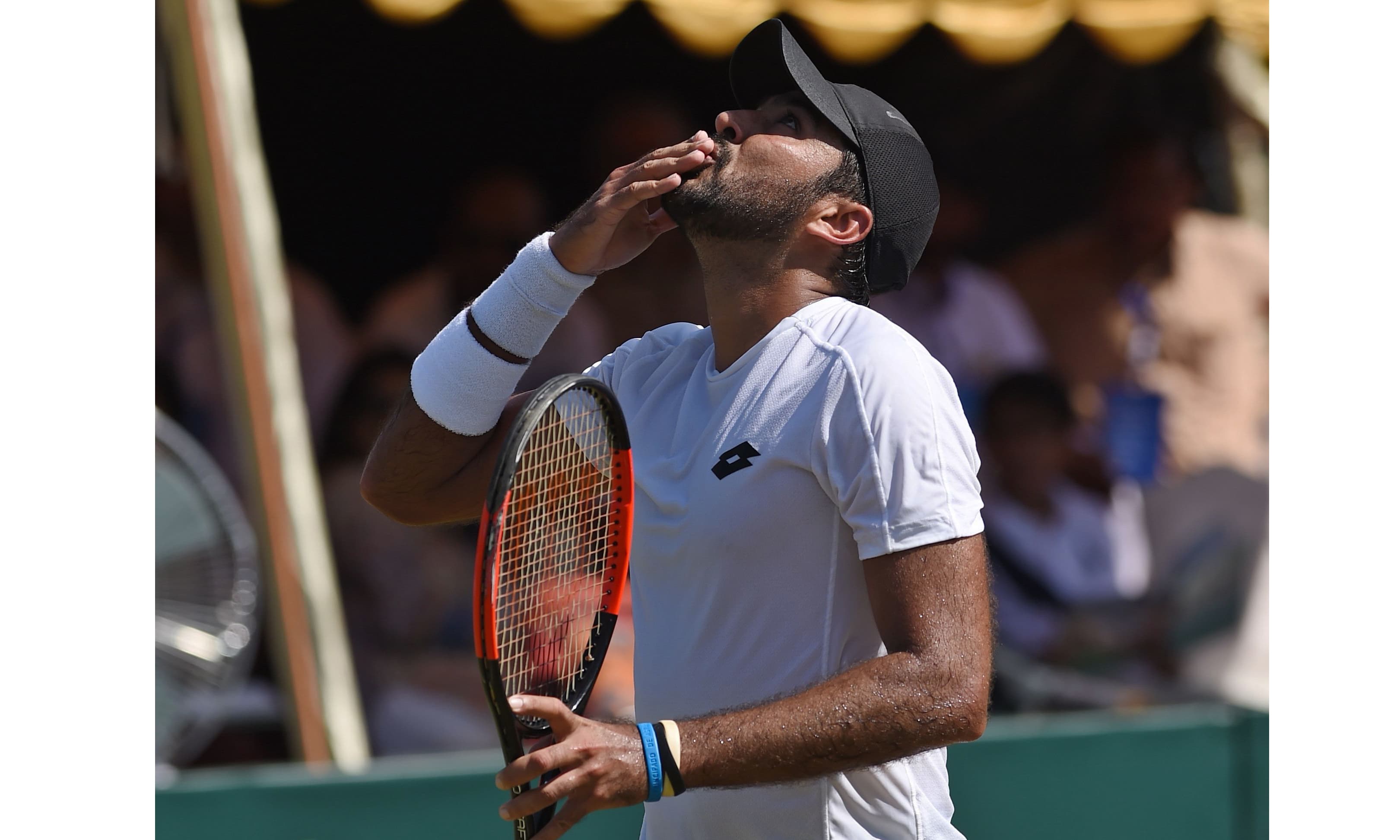 Pakistan's Aisam-Ul-Haq Qureshi gestures after winning the Davis Cup Asia-Oceania Group-II tennis match against Thailand's Kittiphong Wachiramanowong at the Sports Complex in Islamabad on September 15, 2017. —AFP Pakistan's Aisam-Ul-Haq Qureshi gestures after winning the Davis Cup Asia-Oceania Group-II tennis match against Thailand's Kittiphong Wachiramanowong at the Sports Complex in Islamabad on September 15, 2017. —AFP
