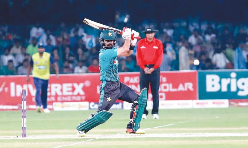 PAKISTAN opener Ahmed Shehzad drives through the off-side during his knock of 89.&mdash;APP