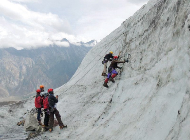 Youth in a bid to scale Shimshal peak in Hunza Valley, Gilgit-Baltistan. — Dawn