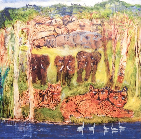 Untitled paintings of Tassaduq Sohail | Photos by Fahim Siddiqi