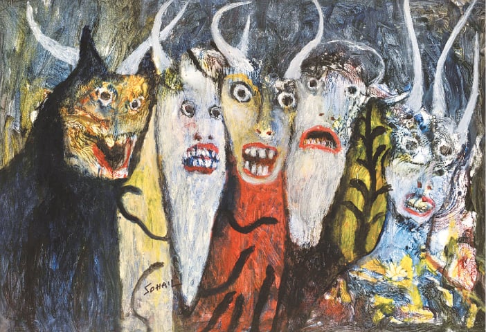 Untitled paintings of Tassaduq Sohail | Photos by Fahim Siddiqi