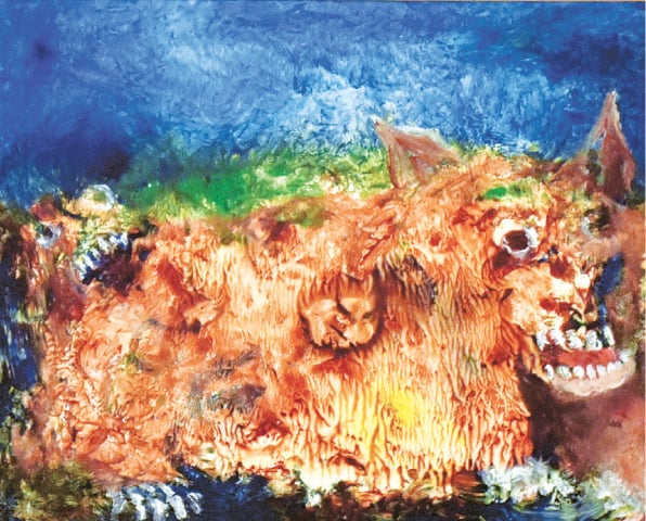 Untitled paintings of Tassaduq Sohail | Photos by Fahim Siddiqi
