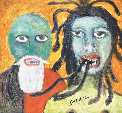 Untitled paintings of Tassaduq Sohail | Photos by Fahim Siddiqi