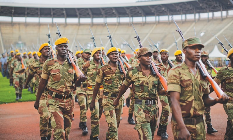 Harare: Zimbabwe&rsquo;s army conducts dress rehearsal of a military parade for Friday&rsquo;s presidential inauguration of Emmerson Mnangagwa.&mdash;AP