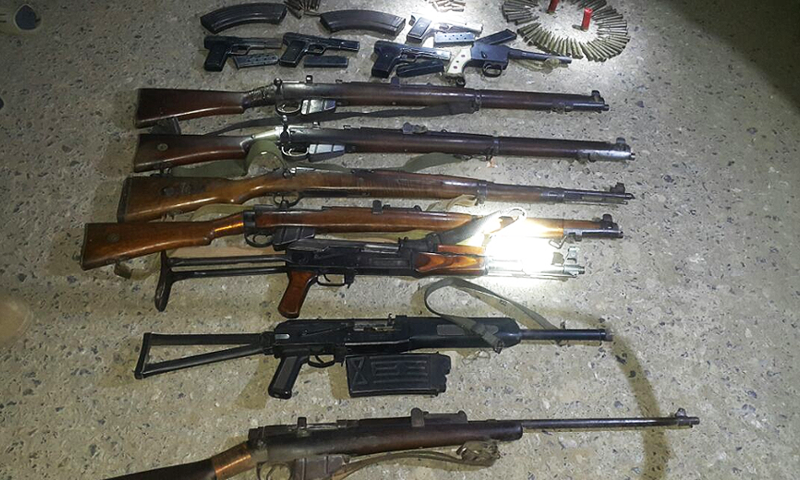 Weapons recovered from the suspects.— DawnNews