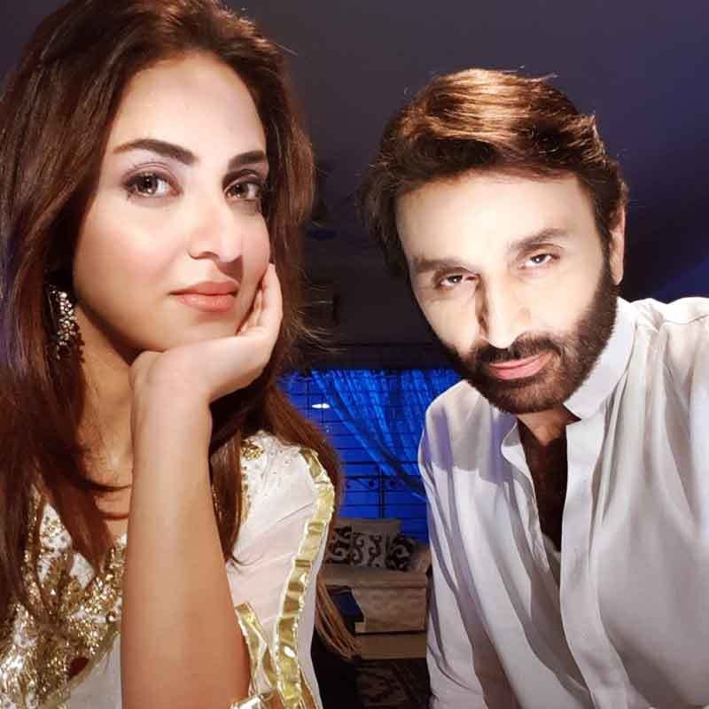 Nadia Khan with Faisal Rehman on sets of her upcoming drama, Kaisi Aurat Ho Tum