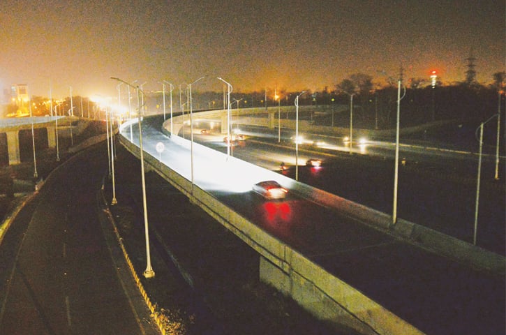 THE streetlights on Peshawar Mor interchange remain unoperational. — White Star