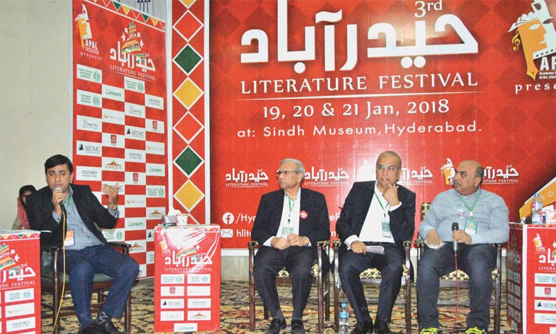 THE session on &lsquo;Thar coal: prospects for future&rsquo; under way at the Hyderabad Literature Festival on Sunday.&mdash;Dawn