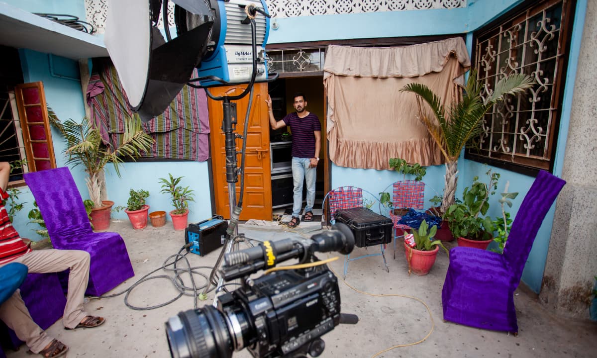 Television director Mazhar Moin on a set  | White Star