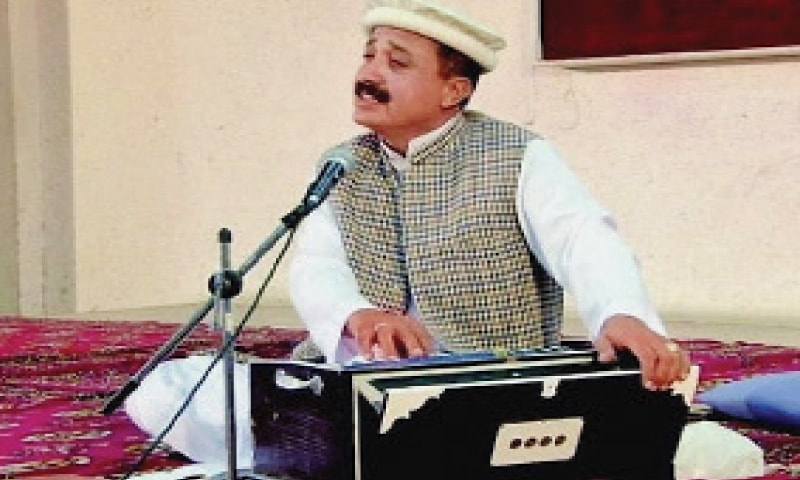 SARDAR Yousafzai performs to record his new ghazal album. &mdash; Dawn