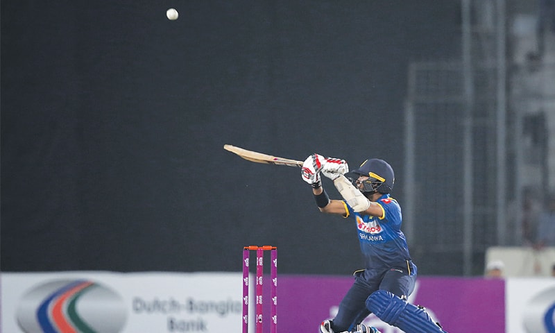 DHAKA: Sri Lankan bstsman Kusal Mendis glides the ball during his half-century in the first Twenty20 international against Bangladesh at the Sher-e-Bangla National Cricket Stadium on Thursday.—AP DHAKA: Sri Lankan bstsman Kusal Mendis glides the ball during his half-century in the first Twenty20 international against Bangladesh at the Sher-e-Bangla National Cricket Stadium on Thursday.—AP