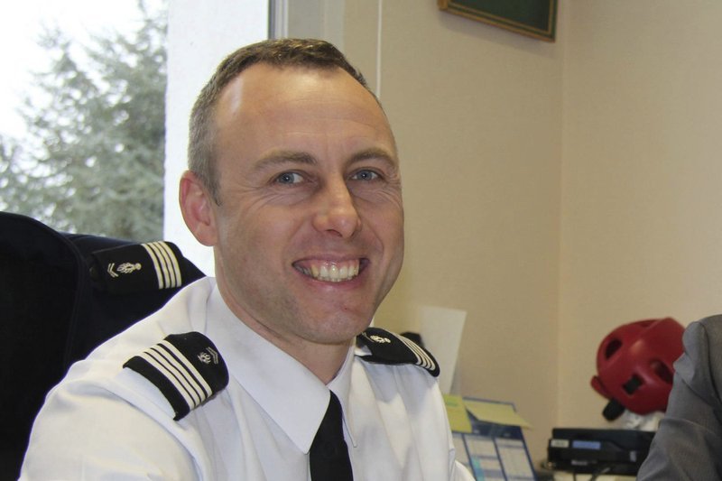 In this image dated March 2013 and provided by regional newspaper Ouest France, Arnaud Beltrame poses for a photo in Avranches, western France. &mdash; AP