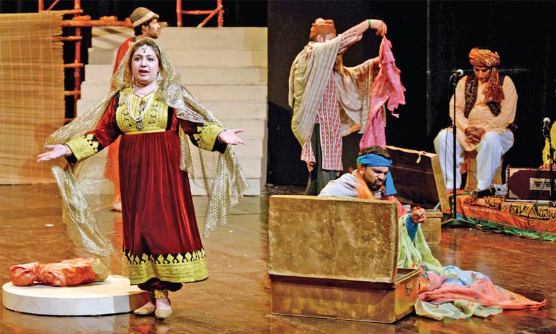 Scenes from the plays Chaak Chakkar and Charing Cross staged at PNCA in Islamabad. &mdash; White Star