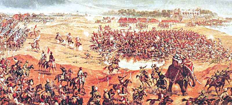 AN artist’s impression of the Battle of Plassey.