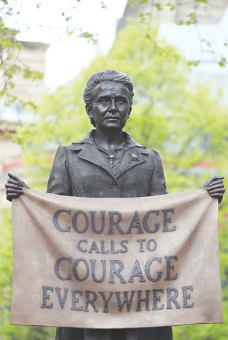 London: A view of the statue of suffragist Millicent Fawcett after it was unveiled on Tuesday.—Reuters