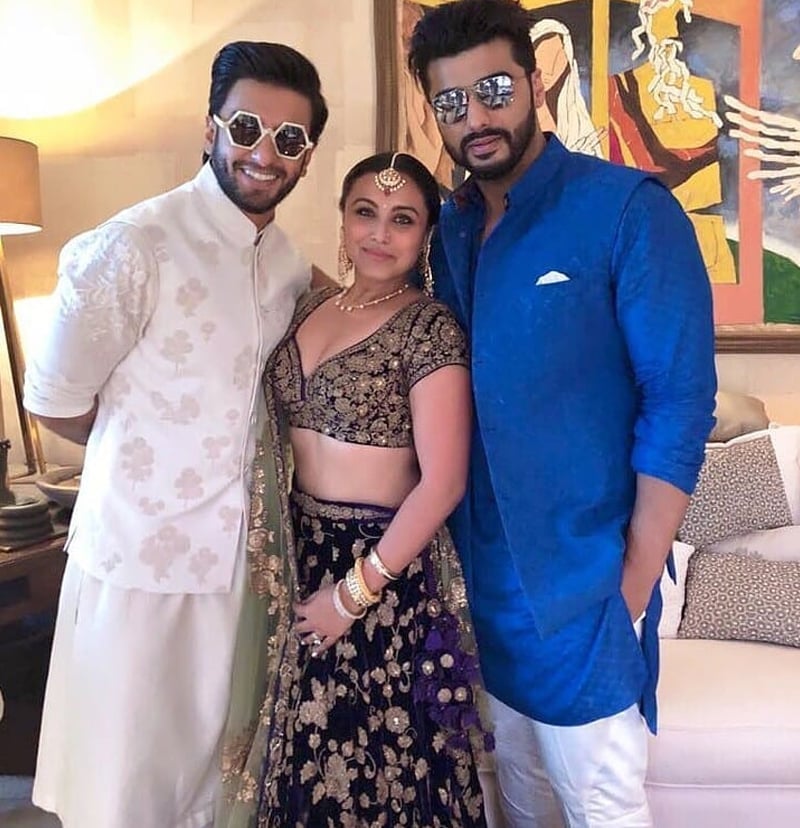 سونم کپور کے کزن اداکار ارجن کپور نے رانی مکھرجی اور رنویر سنگھ کے ساتھ تصویر لی &mdash;۔