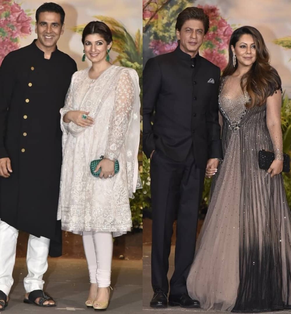 شاہ رخ خان اور اکشے کمار نے اپنی اپنی اہلیہ گوری خان اور ٹونکل کھنہ کے ہمراہ شرکت کی &mdash;۔